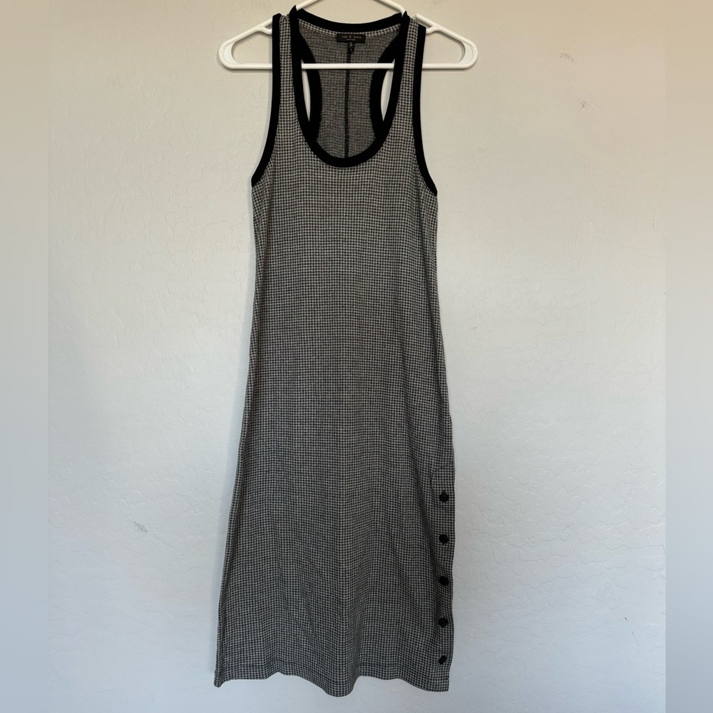 Rag & Bone Mari Button Hem Houndstooth Midi Tank … - image 3